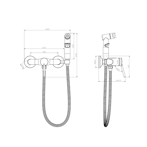 Гигиенический душ Lemark Minima LM3818C, хром Гигиенический душ Lemark Minima LM3818C, хром