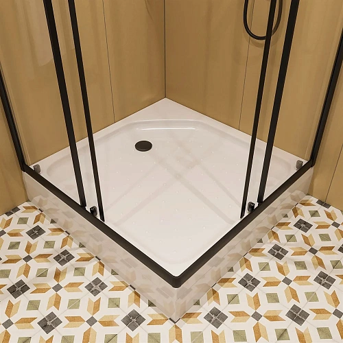 Душевой уголок DIWO Анапа 90х90, профиль черный матовый 569209 Душевой уголок DIWO Анапа 90х90, профиль черный матовый 569209