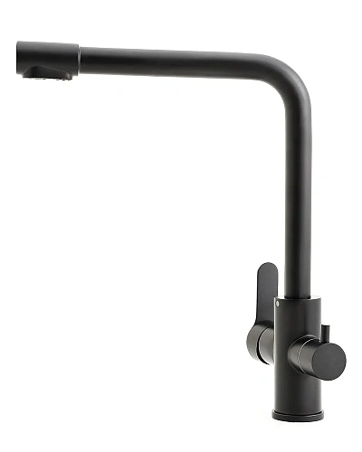 Смеситель для кухни Orange Steel M99-008b с каналом питьевой воды, матовый черный Смеситель для кухни Orange Steel M99-008b с каналом питьевой воды, матовый черный
