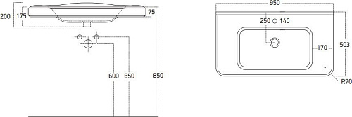 Тумба с раковиной STWORKI Молде 95 белая, с сифоном 579358 Тумба с раковиной STWORKI Молде 95 белая, с сифоном 579358