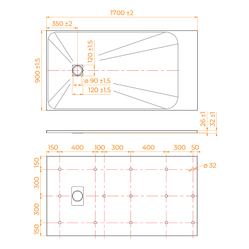 Душевой поддон RGW TSS-W 900x1700 мм 553502917-01 прямоугольный Душевой поддон RGW TSS-W 900x1700 мм 553502917-01 прямоугольный