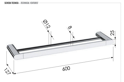 Полотенцедержатель Remer Lounge LN33CR 60 см Полотенцедержатель Remer Lounge LN33CR 60 см