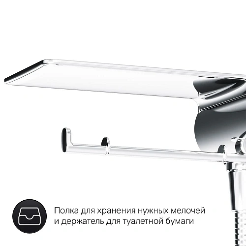 Гигиенический душ AM.PM X-Joy F0H85A800 с полкой, держателем туалетной бумаги Гигиенический душ AM.PM X-Joy F0H85A800 с полкой, держателем туалетной бумаги