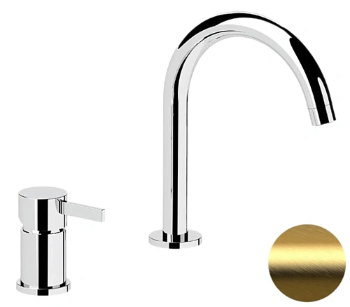 Смеситель для раковины Remer Metrica MC57BG, золото брашированное Смеситель для раковины Remer Metrica MC57BG, золото брашированное