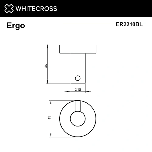 Крючок WHITECROSS Ergo ER2210BL черный матовый Крючок WHITECROSS Ergo ER2210BL черный матовый