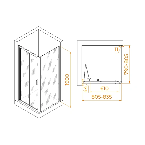 Душевой уголок RGW PA-132 (PA-21+Z-050-5) 800x800 мм 060813288-11 хром Easy Clean Душевой уголок RGW PA-132 (PA-21+Z-050-5) 800x800 мм 060813288-11 хром Easy Clean