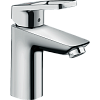 Картинка анонса товара «смеситель для раковины hansgrohe logis loop 100 coolstart, со сливным гарнитуром 71154000, хром»