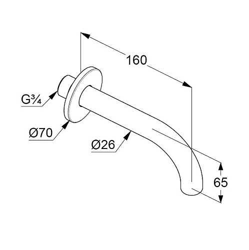 Излив Kludi BOZZ 38505N5 брашированный никель Излив Kludi BOZZ 38505N5 брашированный никель