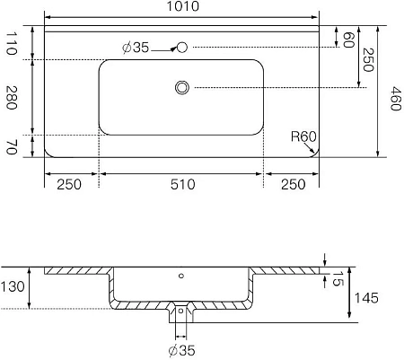 Раковина Allen Brau Paris 100 4.61002.20 Раковина Allen Brau Paris 100 4.61002.20