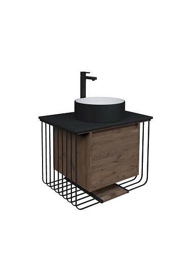 Тумба под раковину GROSSMAN ВИНТАЖ-70 см веллингтон/металл черный (ум.GR-3013) подвесная 107007 Тумба под раковину GROSSMAN ВИНТАЖ-70 см веллингтон/металл черный (ум.GR-3013) подвесная 107007