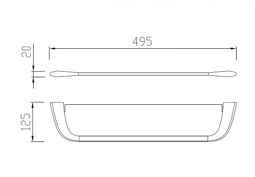 Полка ABBER Nord AA1555B стеклянная черная матовая Полка ABBER Nord AA1555B стеклянная черная матовая