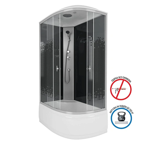 Душевая кабина Niagara NG-7510-14L BLACK (1200х800х2150) высокий поддон (40см) стекло мозаика 7510L Душевая кабина Niagara NG-7510-14L BLACK (1200х800х2150) высокий поддон (40см) стекло мозаика 7510L