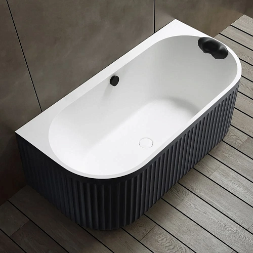 Ванна из искусственного камня ABBER AM9916BW 170x80 универсальная, черно-белая матовая, композитный камень Rock Ванна из искусственного камня ABBER AM9916BW 170x80 универсальная, черно-белая матовая, композитный камень Rock