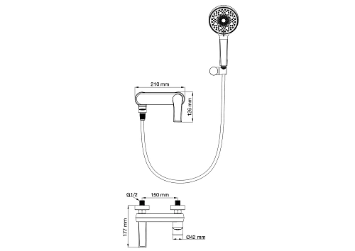 Смеситель для ванны Wonzon & Woghand брашированное золото (WW-88037079-BG) Смеситель для ванны Wonzon & Woghand брашированное золото (WW-88037079-BG)