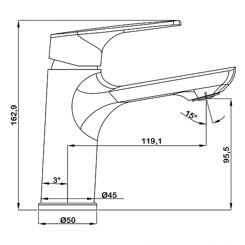 Смеситель для раковины Swedbe Venado 1610 Смеситель для раковины Swedbe Venado 1610