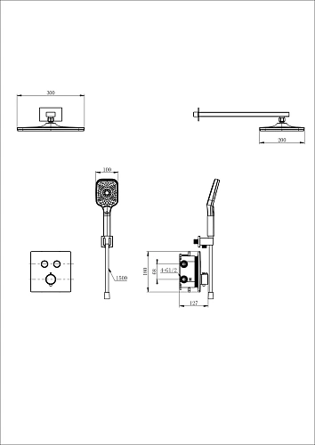 Душевая система Wonzon & Woghand с термостатом, встраиваемая, белый матовый (WW-D2017-B-MW) Душевая система Wonzon & Woghand с термостатом, встраиваемая, белый матовый (WW-D2017-B-MW)