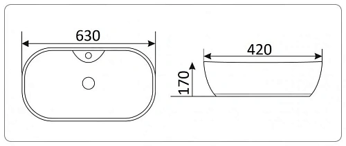 Раковина CeramaLux 9163 накладная, белый Раковина CeramaLux 9163 накладная, белый