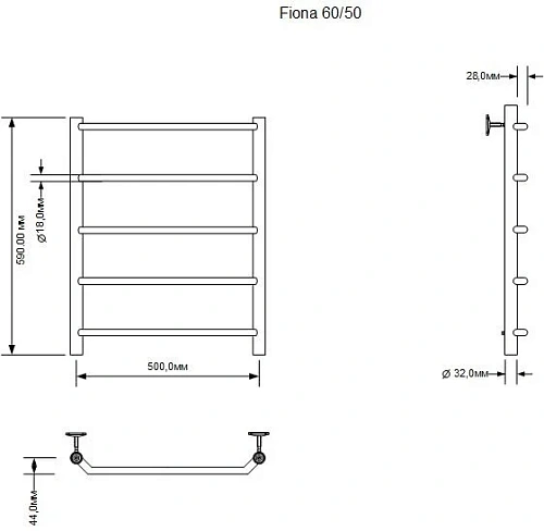 Полотенцесушитель электрический Aquanet Fiona 60х50 Тэн справа 00281994 Полотенцесушитель электрический Aquanet Fiona 60х50 Тэн справа 00281994