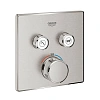 Смеситель для ванны GROHE Grohtherm SmartControl, квадратная розетка, суперсталь (29124DC0) термоста Смеситель для ванны GROHE Grohtherm SmartControl, квадратная розетка, суперсталь (29124DC0) термоста