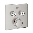 Смеситель для ванны GROHE Grohtherm SmartControl, квадратная розетка, суперсталь (29124DC0) термоста Смеситель для ванны GROHE Grohtherm SmartControl, квадратная розетка, суперсталь (29124DC0) термоста