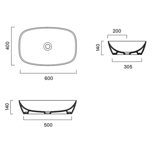 Раковина Catalano Alvea 0622600001 60x40 накладная, белый глянцевый Раковина Catalano Alvea 0622600001 60x40 накладная, белый глянцевый