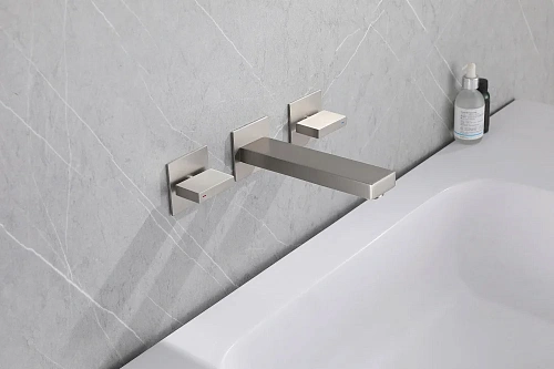 Смеситель для раковины ABBER Daheim AF82122SP для раковины скрытого монтажа, сатин Смеситель для раковины ABBER Daheim AF82122SP для раковины скрытого монтажа, сатин