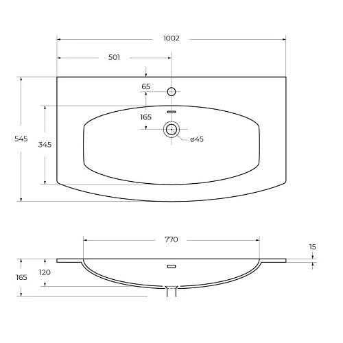 Раковина CEZARES 50195 Bianco белый матовый 1002x545 искусственный камень Раковина CEZARES 50195 Bianco белый матовый 1002x545 искусственный камень