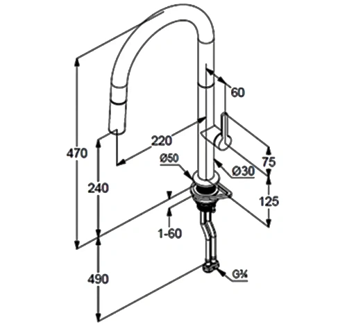 Смеситель для кухни Kludi AUREA 55852N575 брашированный никель Смеситель для кухни Kludi AUREA 55852N575 брашированный никель