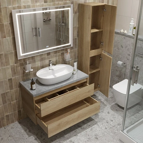 Тумба со столешницей и раковиной BelBagno KRAFT 100 kraft100rnn-kepmgl-1346-set подвесная KRAFT100RNN-KEPMGL-1346-SET Тумба со столешницей и раковиной BelBagno KRAFT 100 kraft100rnn-kepmgl-1346-set подвесная KRAFT100RNN-KEPMGL-1346-SET