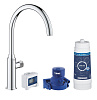 Картинка анонса товара «смеситель для кухни grohe blue pure mono с фильтром и таймером замены, хром (30387000)»