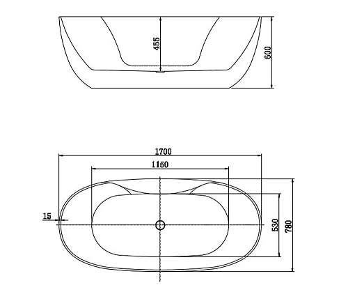 Акриловая ванна Aquatek AQ-1155778 АПОЛО 1700 x 780 x 600 отдельностоящая, белая Акриловая ванна Aquatek AQ-1155778 АПОЛО 1700 x 780 x 600 отдельностоящая, белая