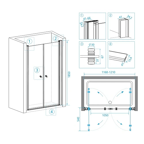 Душевая дверь RGW Passage PA-04 04080420-11 Душевая дверь RGW Passage PA-04 04080420-11