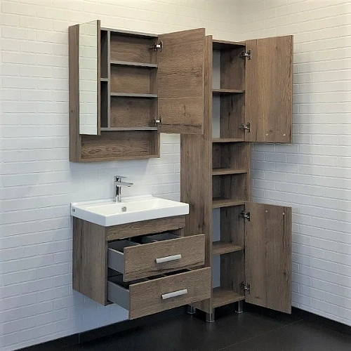 Тумба с раковиной Comforty Никосия 60П 00-00008853 дуб темный раковина Fest 60 F01 Тумба с раковиной Comforty Никосия 60П 00-00008853 дуб темный раковина Fest 60 F01