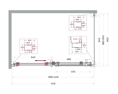 Душевой уголок BelBagno MARINO-2-AH-1-140/90-C-GM 140x90 см, профиль оружейная сталь, стекло прозрачное Душевой уголок BelBagno MARINO-2-AH-1-140/90-C-GM 140x90 см, профиль оружейная сталь, стекло прозрачное