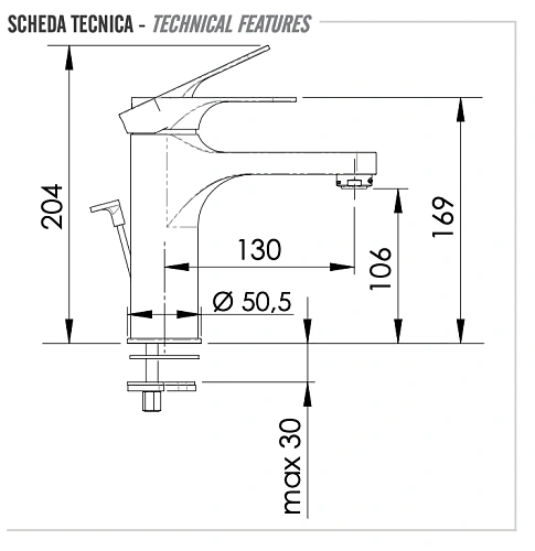 Смеситель для раковины Remer Class Line L10L Смеситель для раковины Remer Class Line L10L