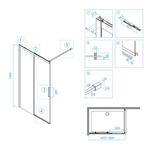 Душевая перегородка RGW Walk In WA-13B 34101315-14 Душевая перегородка RGW Walk In WA-13B 34101315-14
