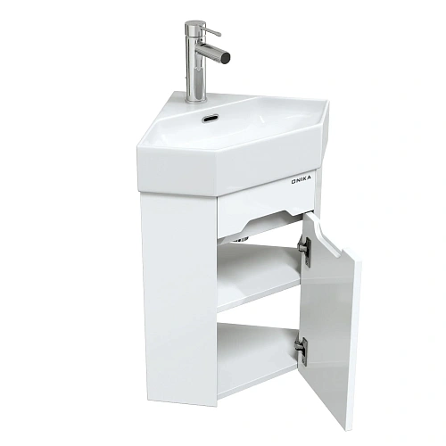 Тумба под раковину Onika Айленд 35 см 103502 подвесная, белая, угловая (для Line) Тумба под раковину Onika Айленд 35 см 103502 подвесная, белая, угловая (для Line)