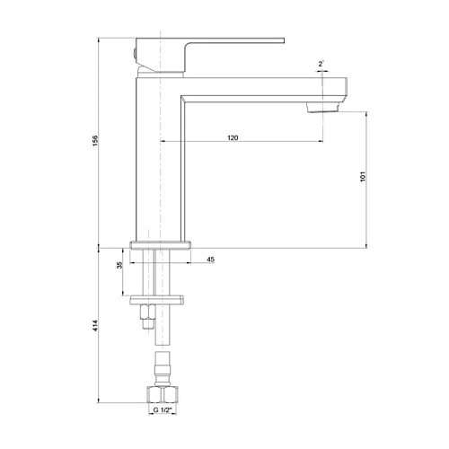 Смеситель для раковины Paini Grazia 21PZ205S матовый черный Смеситель для раковины Paini Grazia 21PZ205S матовый черный