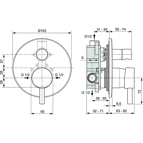 Смеситель для ванны Ideal Standard CERALINE A6939AA встраиваемый Смеситель для ванны Ideal Standard CERALINE A6939AA встраиваемый