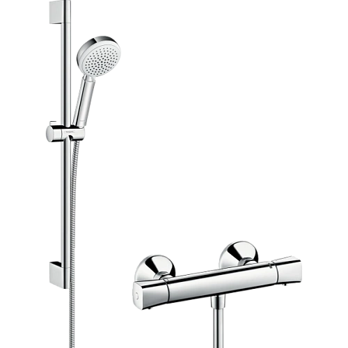 Душевой гарнитур Hansgrohe Crometta 100 Vario/Ecostat Universal Combi 27030400 0,65 м, со смесителем Душевой гарнитур Hansgrohe Crometta 100 Vario/Ecostat Universal Combi 27030400 0,65 м, со смесителем