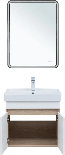 Тумба под раковину Aquanet Оптима 60 00344799 дуб светлый/белый сатин Тумба под раковину Aquanet Оптима 60 00344799 дуб светлый/белый сатин