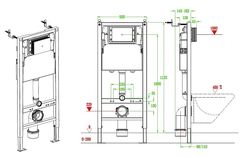 Инсталляция для унитаза Vincea VIS-2508, 500x1000 сине-белый Инсталляция для унитаза Vincea VIS-2508, 500x1000 сине-белый