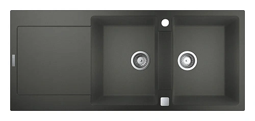 Кухонная мойка GROHE K500 с 2 чашами, 1160 x 500 мм, серый гранит (31647AT0) Кухонная мойка GROHE K500 с 2 чашами, 1160 x 500 мм, серый гранит (31647AT0)