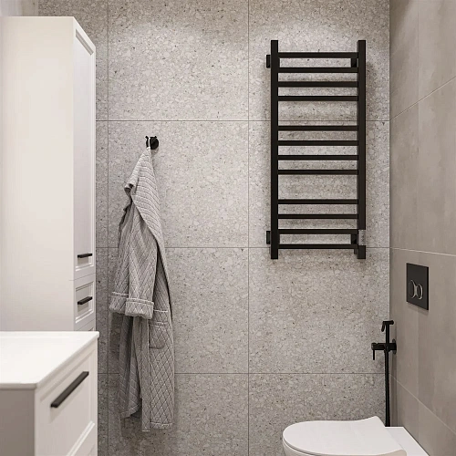 Полотенцесушитель электрический EWRIKA Пенелопа КВ 100х40, черный 551608 Полотенцесушитель электрический EWRIKA Пенелопа КВ 100х40, черный 551608
