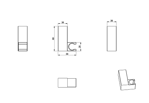 Держатель ручного душа Wonzon & Woghand черный матовый (WW-994220-MB) Держатель ручного душа Wonzon & Woghand черный матовый (WW-994220-MB)