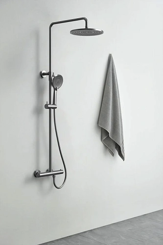 Душевая система Kaiser Serio с термостатом вороненая сталь 05577-15 Душевая система Kaiser Serio с термостатом вороненая сталь 05577-15
