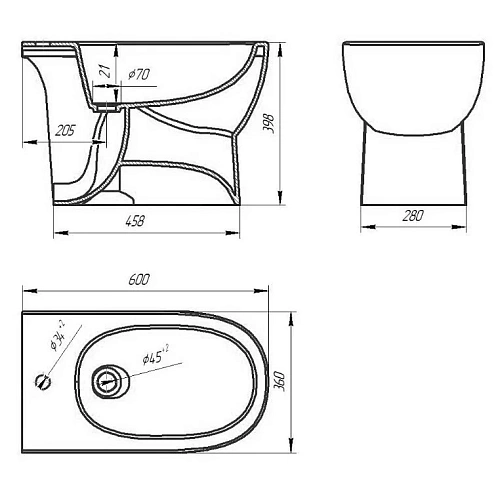 Биде напольное Sanita Luxe Art ARTSLBI01 Биде напольное Sanita Luxe Art ARTSLBI01