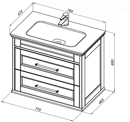 Тумба под раковину Aquanet Бостон М 80 белый 00209677 Тумба под раковину Aquanet Бостон М 80 белый 00209677
