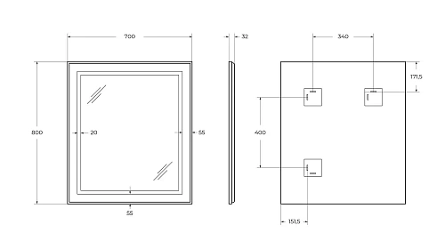 Зеркало BelBagno SPC-KRAFT-700-800-SENS-AL 700x800x32 мм с подсветкой и сенсорным выключателем Зеркало BelBagno SPC-KRAFT-700-800-SENS-AL 700x800x32 мм с подсветкой и сенсорным выключателем