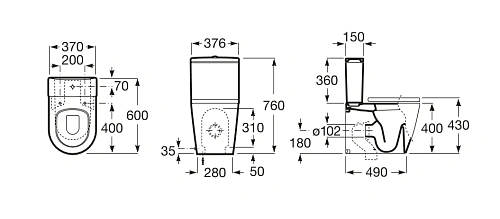 Чаша напольного унитаза Roca Inspira Round 342528000 Чаша напольного унитаза Roca Inspira Round 342528000